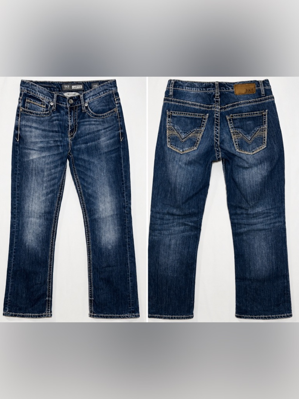 BKE Carter Bootcut Jeans Dark Wash Size 29R x 30” Inseam Stretch Western Denim